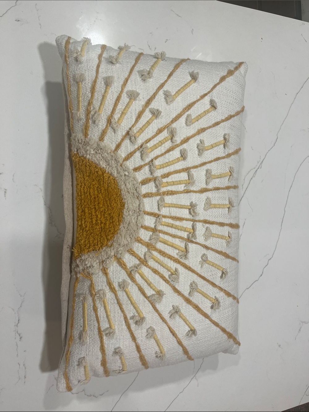World Market Sunburst Tufted Lumbar Pillow - Picture 1 of 5